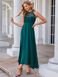 Green Halter Lace Chiffon Beach Dress