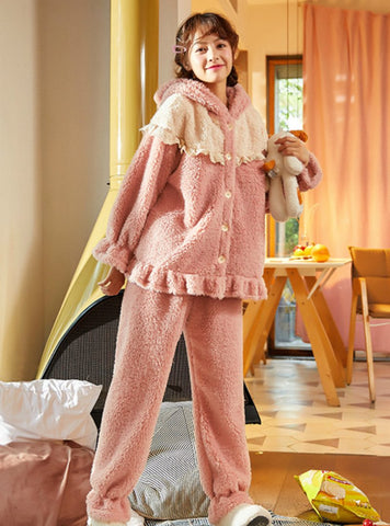 PINK RABBIT SWEET AND LOVELY CARTOON CORAL FLEECE