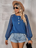 pullover casual lace button top