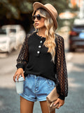 pullover casual lace button top