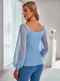 knotted V-neck solid color slim knit top