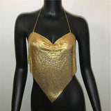 Metal Sequin Halters Nightclub Fashion Show Carnival Sexy Backless Sling