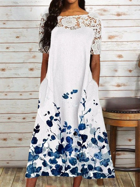 Enchanted Escape Floral Print Scoop Maxi Dress