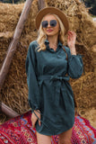 sexy deep V-neck flared sleeve satin dress