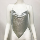 Metal Sequin Halters Nightclub Fashion Show Carnival Sexy Backless Sling