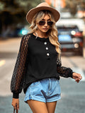 pullover casual lace button top