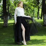 Sexy Black Irregular Tulle Skirt