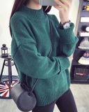 Causal Plain Heathered Pullover Sweater