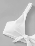 Front Knot Striped Bikini Set