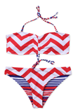 Colorful Striped Bikini Set