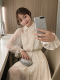 Long Sleeve White Chiffon Summer Dress