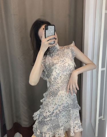 High Neck Cami Star Print Dress