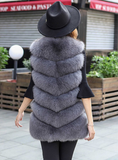 Medium and long style fox-like fur vest