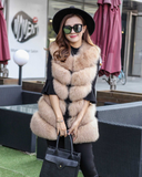 Medium and long style fox-like fur vest