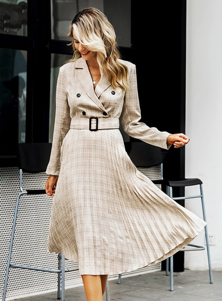 LONG SLEEVE FEMALE AUTUMN MIDI PARTY DRESS