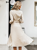 LONG SLEEVE FEMALE AUTUMN MIDI PARTY DRESS