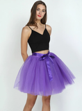 WOMENS 7 LAYERS MIDI TULLE SKIRT FASHION TUTU SKIRTS