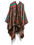CROSS PLUM LENGTHENED THICKENED SPLIT SHAWL