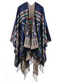 CROSS PLUM LENGTHENED THICKENED SPLIT SHAWL