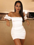 ROMANCE PARTY NIGHT LACE UP BODYCON OFF SHOULDER CLUB SLIM DRESS