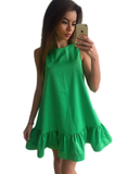 CASUAL CLUB DRESS RED PINK SLEEVELESS WOMEN DRESS