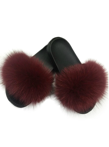 CASUAL RACCON FUR SANDALS FURRY FLUFFY PLUSH SHOES