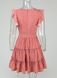 Casual Mini Summer Floral V Neck Smock Dress