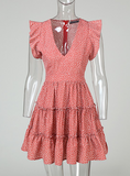 Casual Mini Summer Floral V Neck Smock Dress