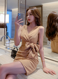 Solid Glitter Party Sexy Fashion Party Satin Dress