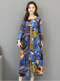Women Full Sleeve Sheath Fashion Tie Dye Print Dresses