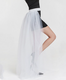 Women White Tulle Tutu Skirt Over Skirt