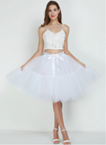 Women White Puff Tulle Tutu Skirt