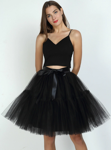Black Puff Tulle Tutu Skirt