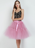 Rubber Red Puff Tulle Tutu Skirt