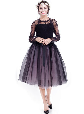 Pink + Black 7-layer Gauze Pleated Tutu Skirt