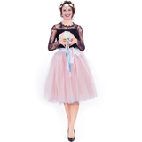 Pink + White 7-layer Gauze Pleated Tutu Skirt