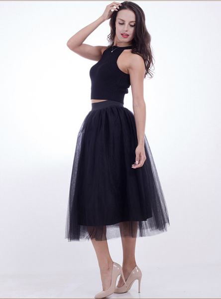 Black Large Pendulum Gauze Skirt