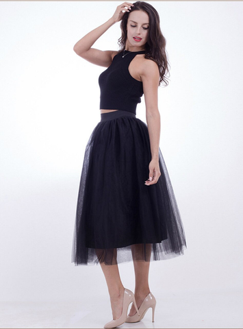 Black Large Pendulum Gauze Skirt