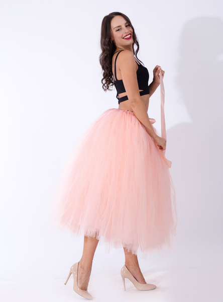 Peach Pink Tulle Tutu Middle Skirt