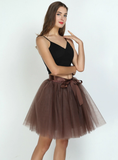 Coffee 7-Layer Short Tulle Skirt