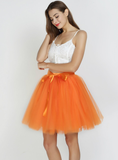 Orange 7-Layer Short Tulle Skirt