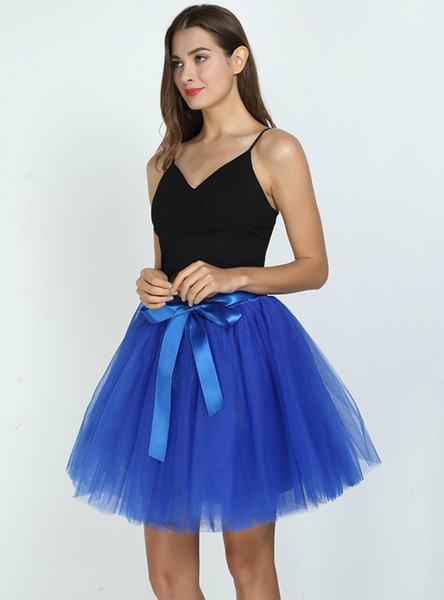 Royal Blue 7-Layer Short Tulle Skirt