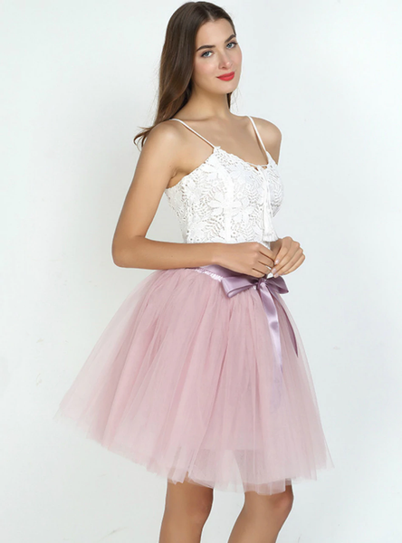 Dusty Pink 7-Layer Short Tulle Skirt