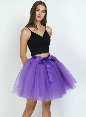 Purple 7-Layer Short Tulle Skirt