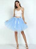 Lake Blue 7-Layer Short Tulle Skirt
