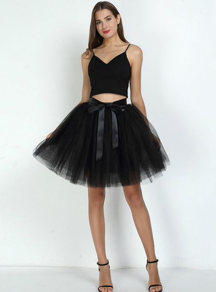 Black 7-Layer Short Tulle Skirt