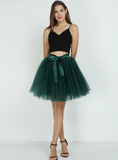 Dark Green 7-Layer Short Tulle Skirt