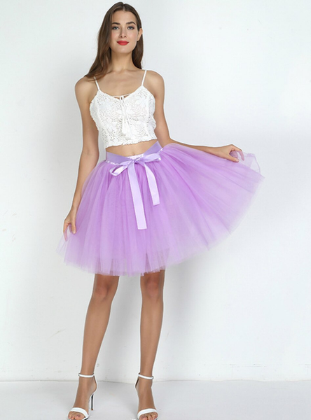 Lavender 7-Layer Short Tulle Skirt