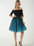 Blue + Black 5 Layer Mesh Tutu Skirt