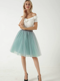 Gray + Green 5 Layer Mesh Tutu Skirt